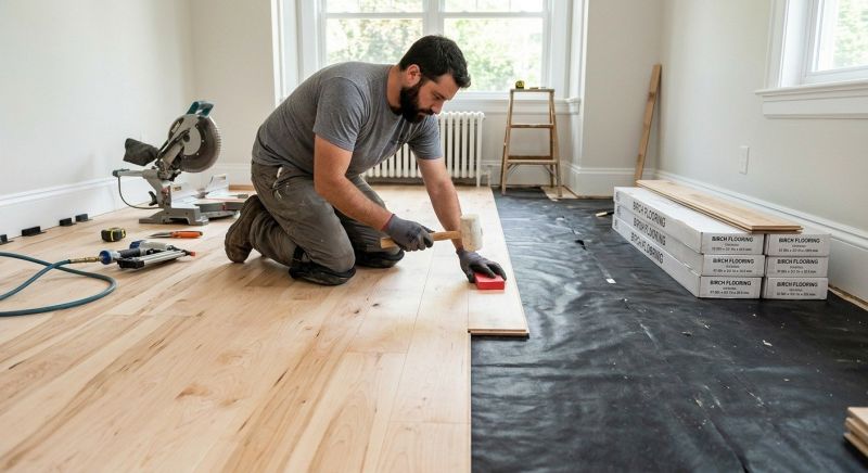 Birch Floor Installation in Kent, WA