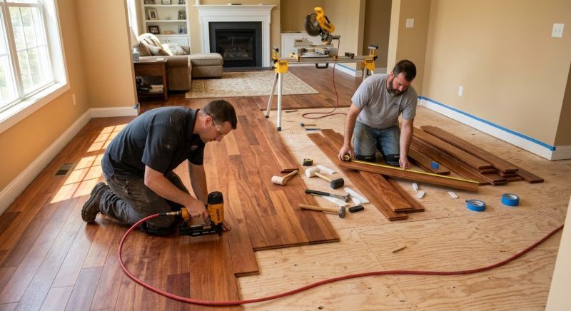 Cherry Floor Installation in Gig Harbor, WA