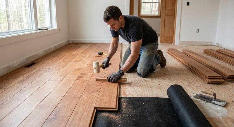 Cherry Floor Installation in North Bend, WA