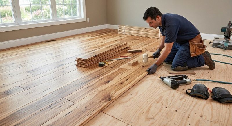 Hickory Floor Installation in Kent, WA