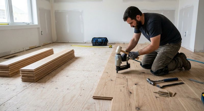 Oak Floor Installation in Fox Island, WA