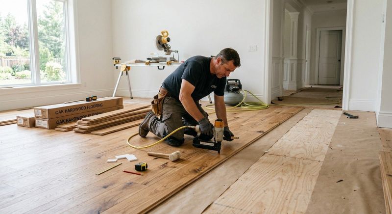 Oak Floor Installation in Steilacoom, WA
