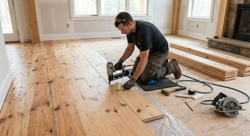 Pine Floor Installation in Kent, WA